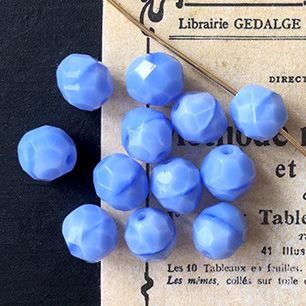 Vintage Czech Glass Opaque Blue Bead 5mm VP-2786
