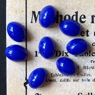 glass cabochon in blue for jewelry making