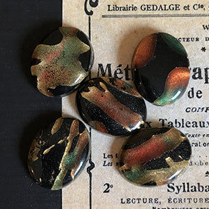 glass cabochon in black for jewelry making