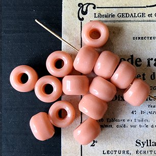 Vintage Czech Glass Pink Bead 9mm VP-4304
