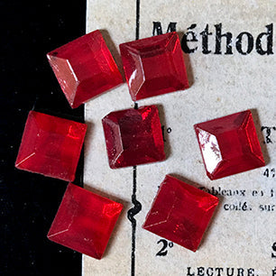 glass cabochon in red for jewelry making