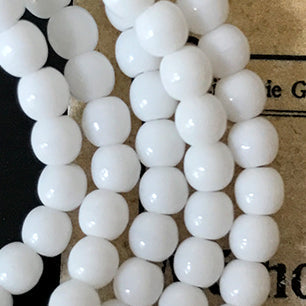 Vintage Czech Glass Milk Glass Bead 4mm VP-4650