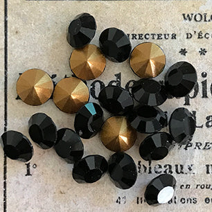 glass rhinestone in black for jewelry making