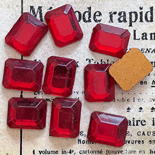 glass cabochon in red for jewelry making