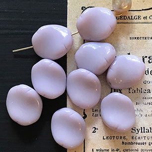 Vintage West German Glass Purple Oval Bead 5x13mm VP-5405