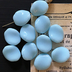Vintage West German Glass Blue Oval Bead 5x13mm VP-5406