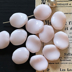 Vintage West German Glass Pink Oval Bead 5x13mm VP-5407