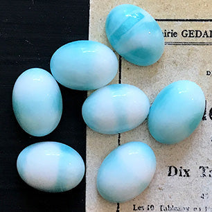 glass cabochon in blue for jewelry making