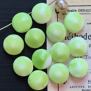 Vintage West German Glass Green Bead 12mm VP-5567