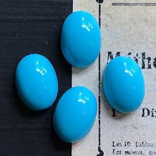 glass cabochon in turquoise for jewelry making