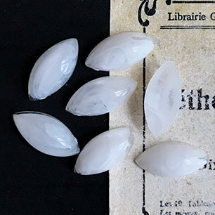 glass cabochon in white for jewelry making