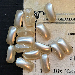 Vintage Japan Haskell Glass Pearl Bead Octagon 10x5mm VP-6413