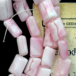 Vintage Japan Glass Pink Bead 11x8 VP-6535