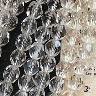 Vintage Czech Crystal Clear Glass Bead 7mm VP-6789