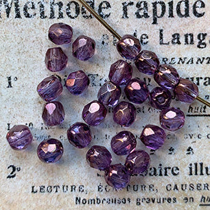 Vintage Czech Glass Rosaline Bead 4mm VP-7157
