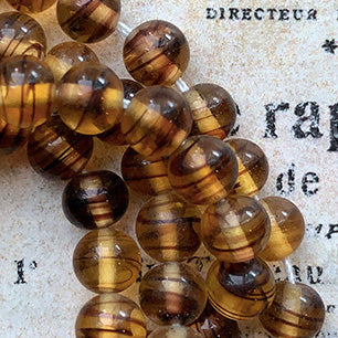 Vintage Japan Glass Brown Bead 5mm VP-7215