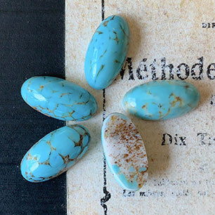 glass cabochon in turquoise for jewelry making