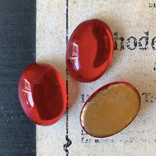 glass cabochon in red for jewelry making