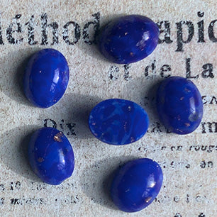 glass cabochon in blue for jewelry making