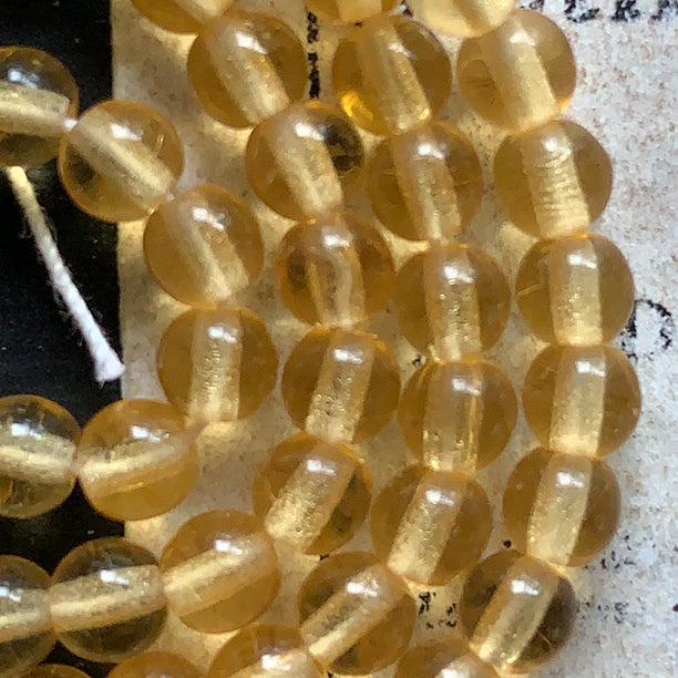 Vintage Czech Glass Topaz Bead 4mm VP-8118