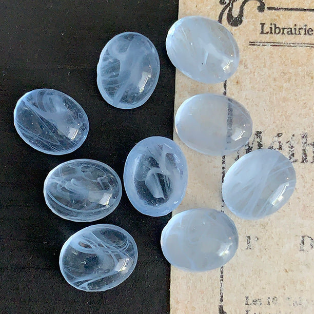 glass cabochon in blue for jewelry making