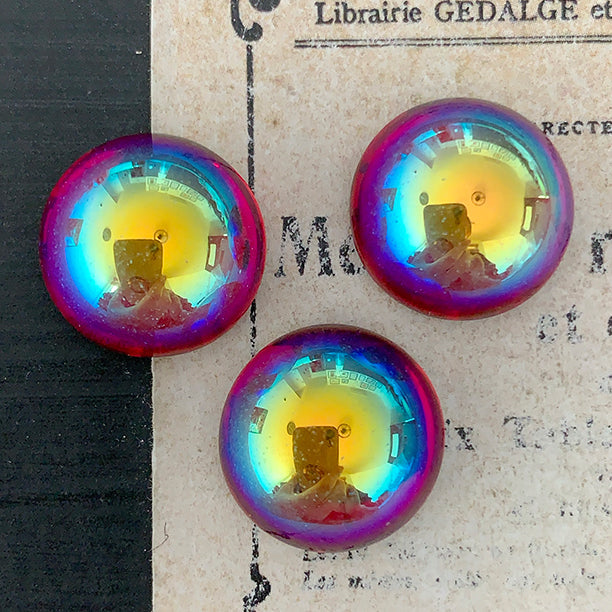 glass cabochon in red for jewelry making