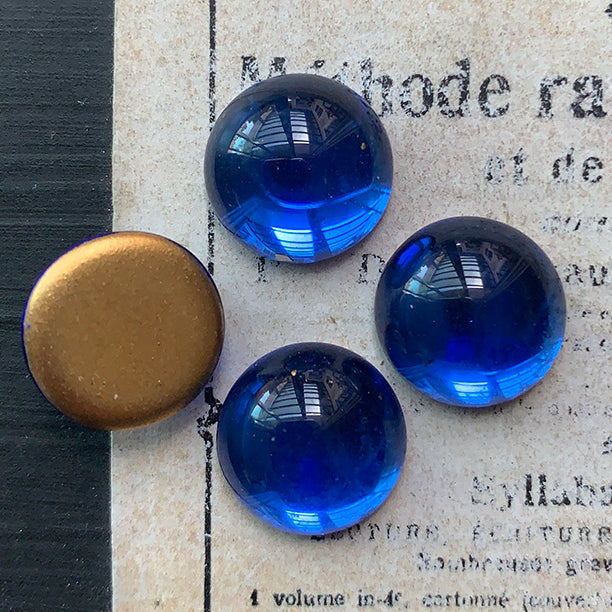 glass cabochon in blue for jewelry making