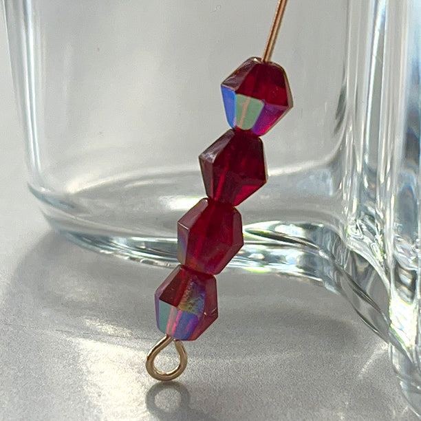 Vintage Czech Glass Red Bead 6mm VP-8604