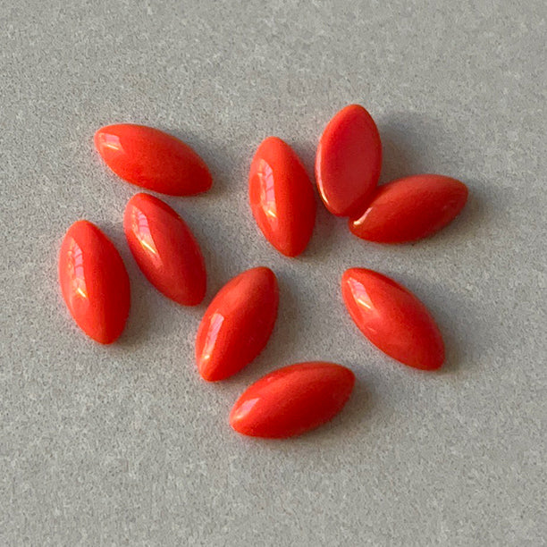glass cabochon in red for jewelry making