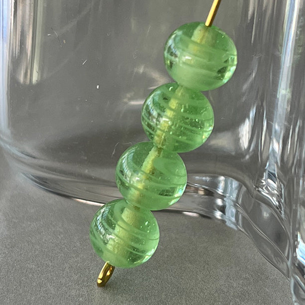 Vintage Japan Glass Green Bead 8mm VP-8705