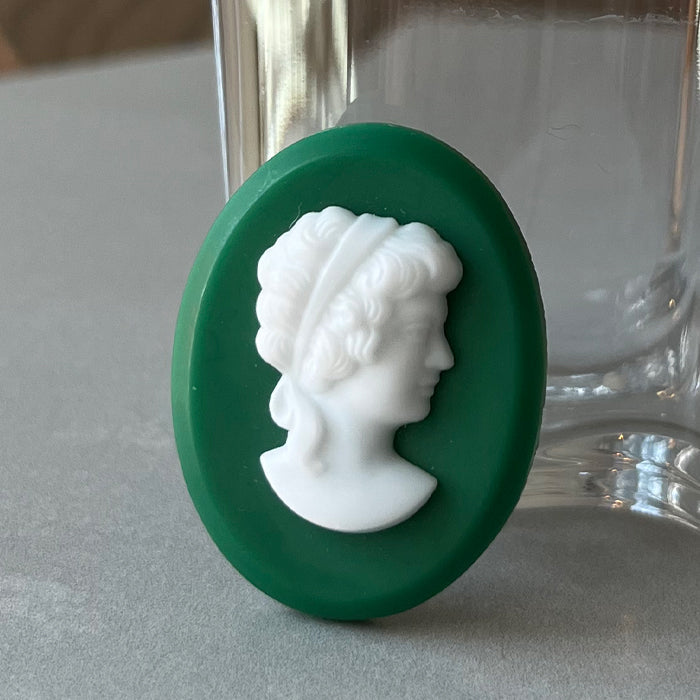 glass cabochon in green for jewelry making
