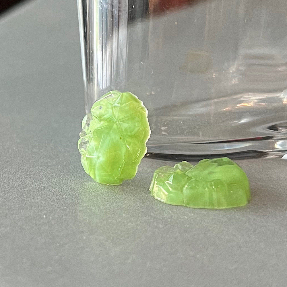 glass cabochon in green for jewelry making