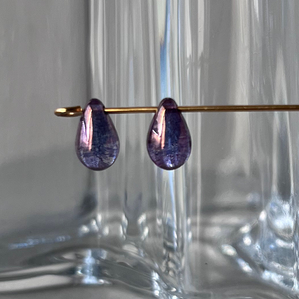 Vintage Czech Glass Amethyst Purple Bead 9x6mm VP-8976