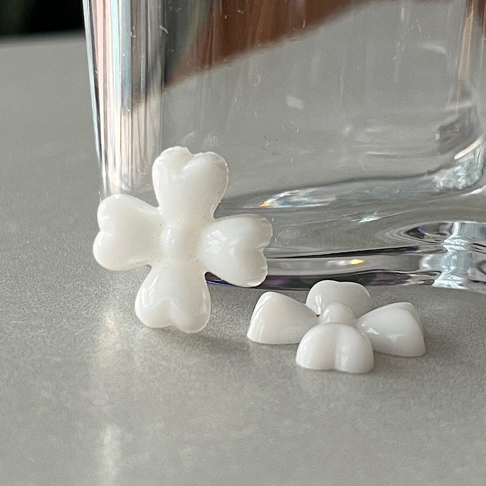 glass cabochon in white for jewelry making