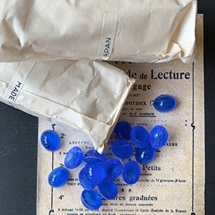 glass cabochon in blue for jewelry making