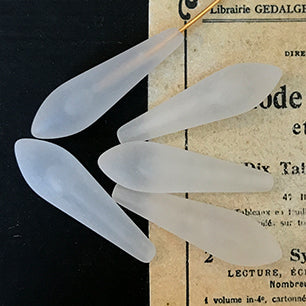 Vintage Lucite Frosted Bead Drop 30x8mm VPL-4523