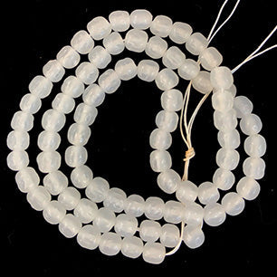 Vintage Japan Haskell Glass Opaline White Baroque Bead 5mm 38cm Strand VPL-6723