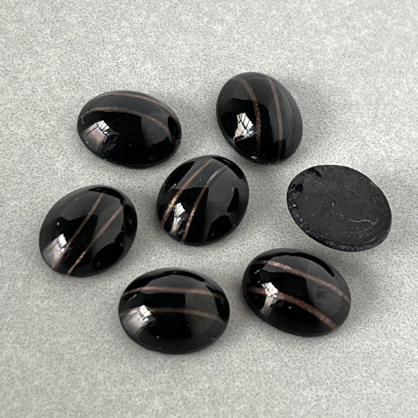 glass cabochon in black for jewelry making