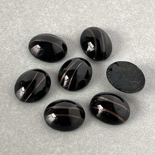 glass cabochon in black for jewelry making
