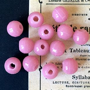 Vintage Czech Glass Opaque Pink Bead 9mm VP-2752