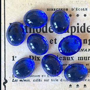 glass cabochon in blue for jewelry making