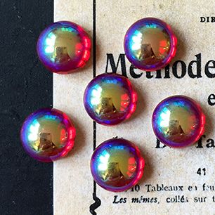 glass cabochon in red for jewelry making