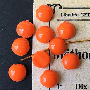 Vintage Czech Glass Orange Bead 7mm VP-3289