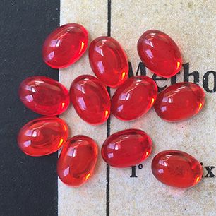 glass cabochon in red for jewelry making