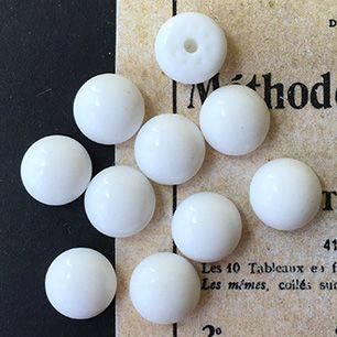 glass cabochon in white for jewelry making