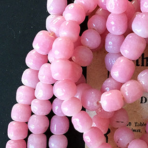 Vintage Japan Haskell Glass Opaque Pink Baroque Bead 6mm VP-3687