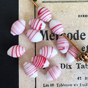 Vintage Japan Glass Red Bead 7x5mm VP-3756