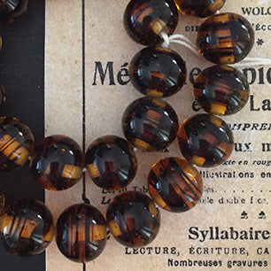 Vintage Japan Glass Brown Bead 10mm VP-3767