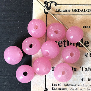 Vintage Japan Glass Pink Bead 8~8.5mm VP-3963