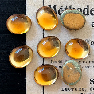 glass cabochon in amber for jewelry making